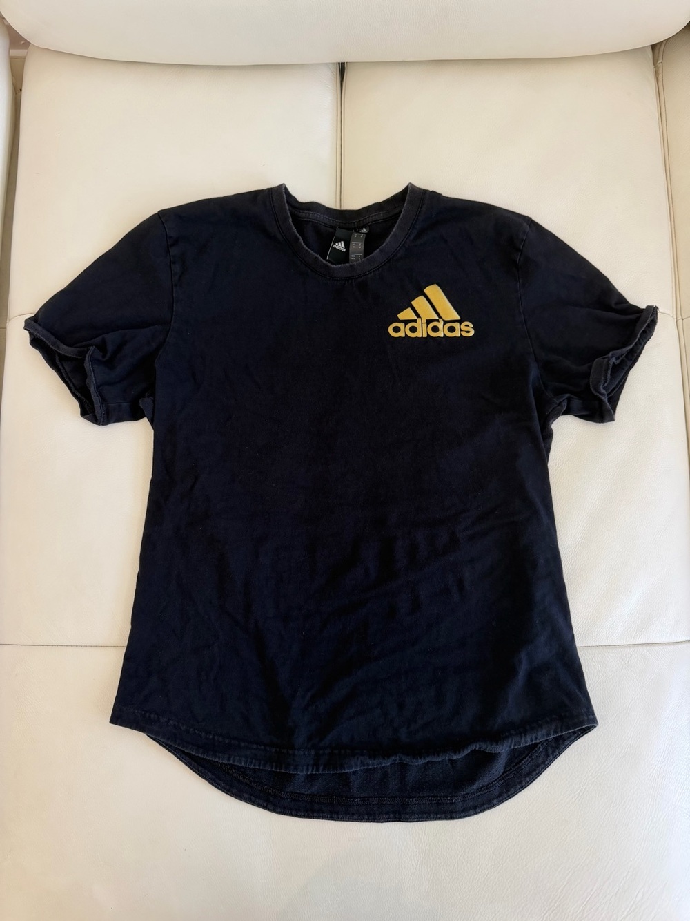 adidas Black Tee with Gold Logo